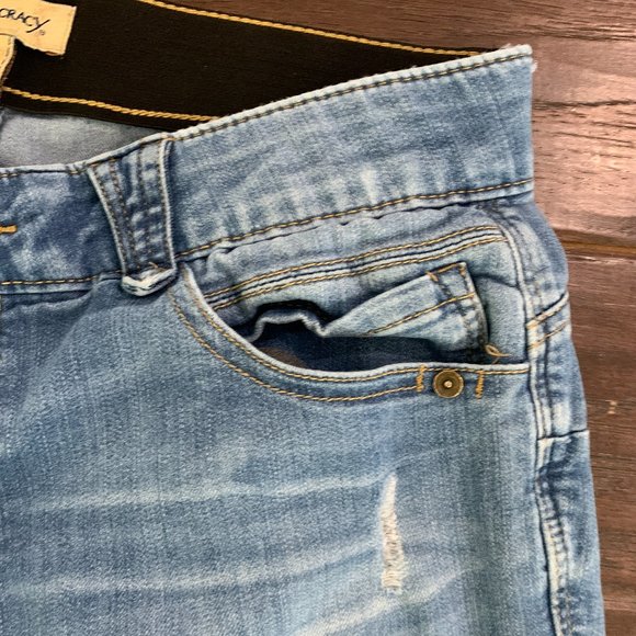 Gently Worn Distressed Democracy "Ab" Solution Skinny Jeans - Picture 6 of 15